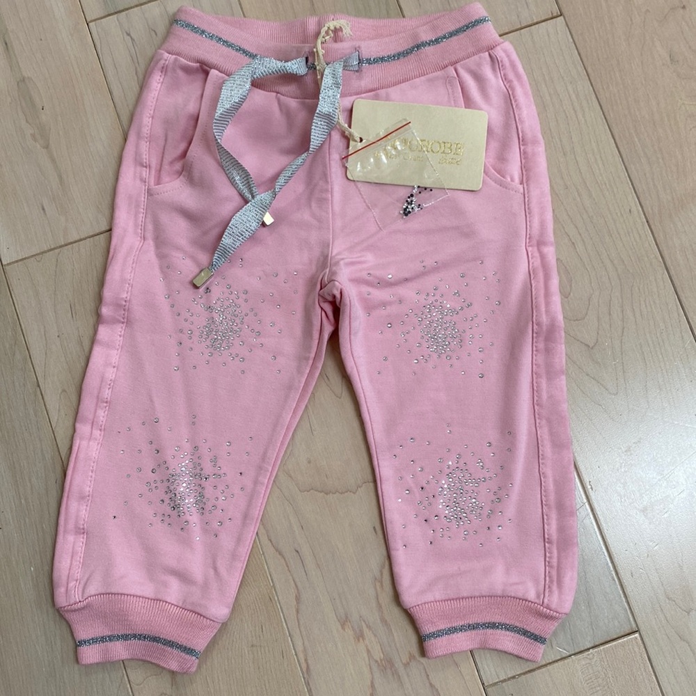 Microbe by Miss Grant girl’s rhinestone embellished joggers